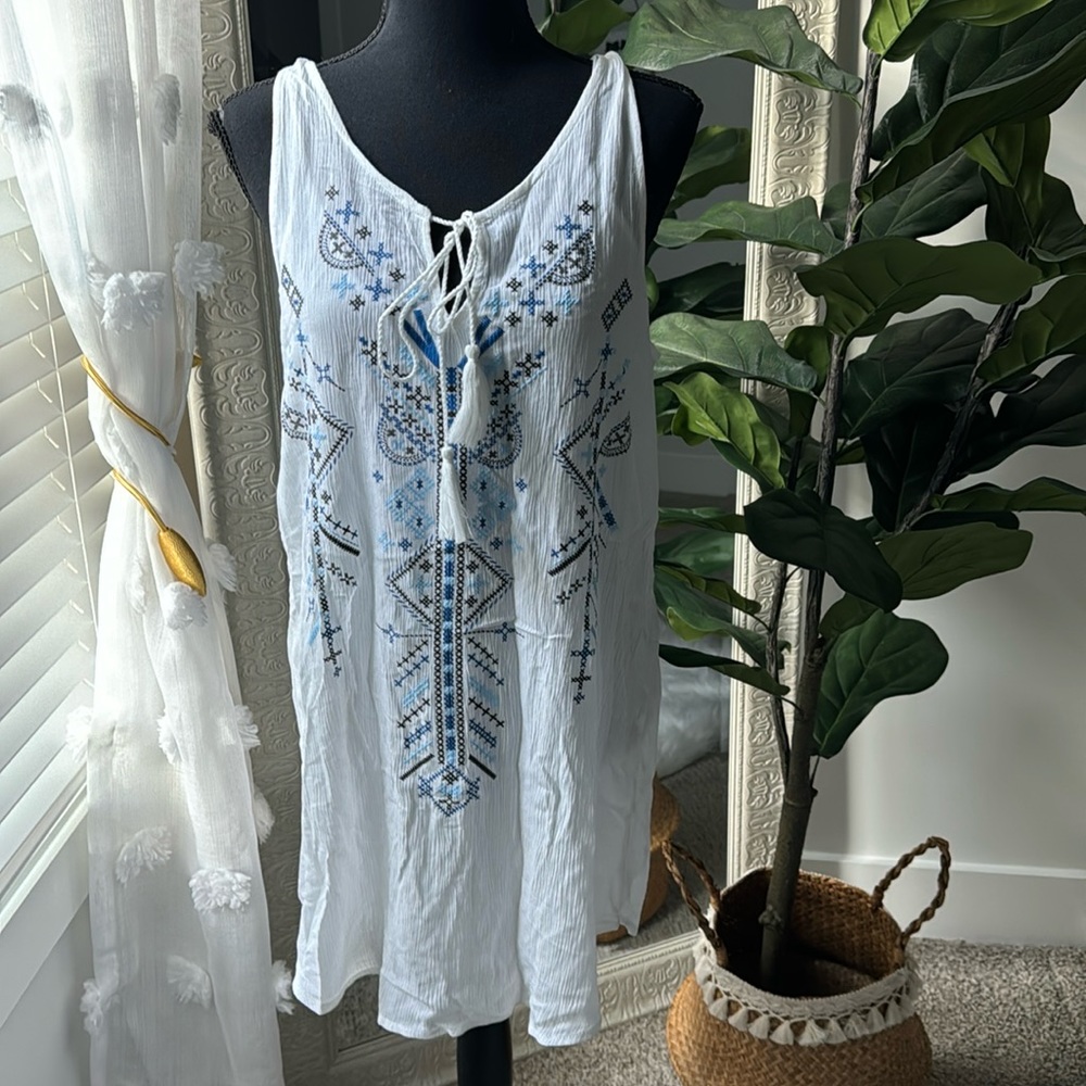 Lotus Boutique Chest code Tassel Tank Dress